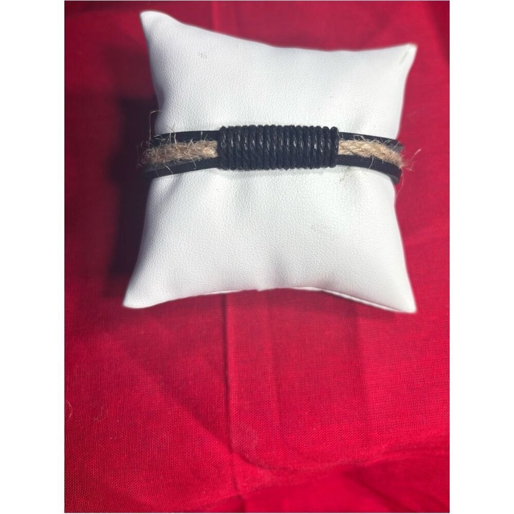 New Men's Leather Wrap Adjustable Bracelet